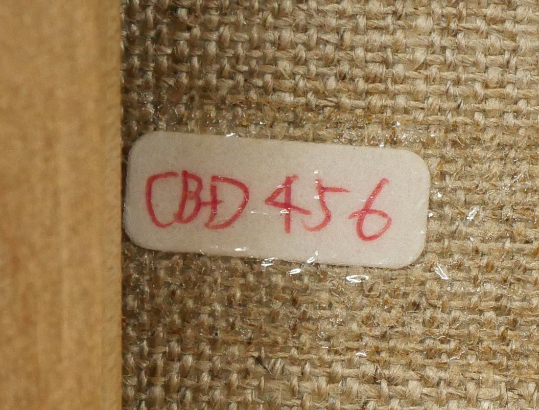 ギィ デサップ(Guy DESSAPT)「パリ、フランス学士院と馬車」油絵・仏F5号 裏書き拡大画像2(作品管理番号)