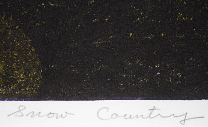 萩原英雄「雪国(Snow Country)」木版画 タイトル部分2