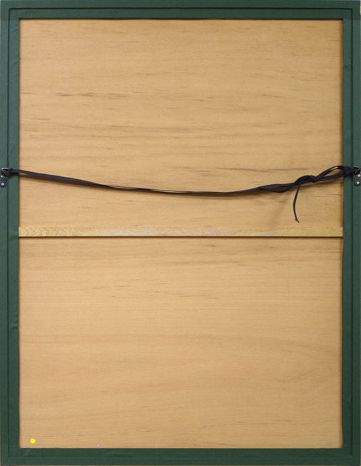 萩原英雄「雪国(Snow Country)」木版画 額縁裏側画像