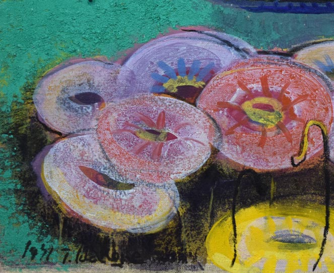 箱根寿保「花の贈りもの」油絵・F6号 拡大画像5