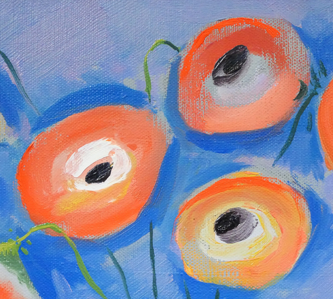 箱根寿保「鳩車とペルシャ壺」油絵・F6号 拡大画像2