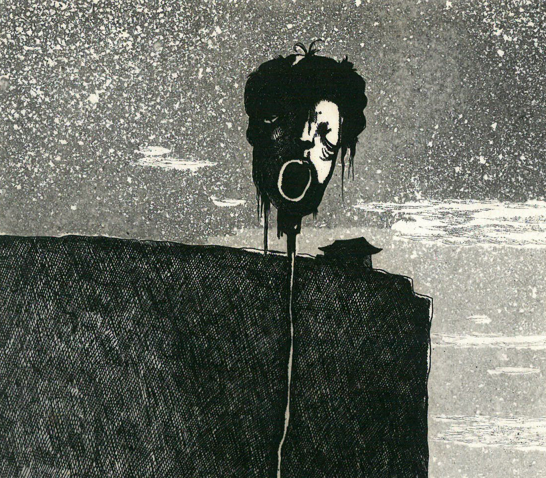 浜田知明「初年兵哀歌『頭』」エッチング・アクアチント(銅版画) 拡大画像1