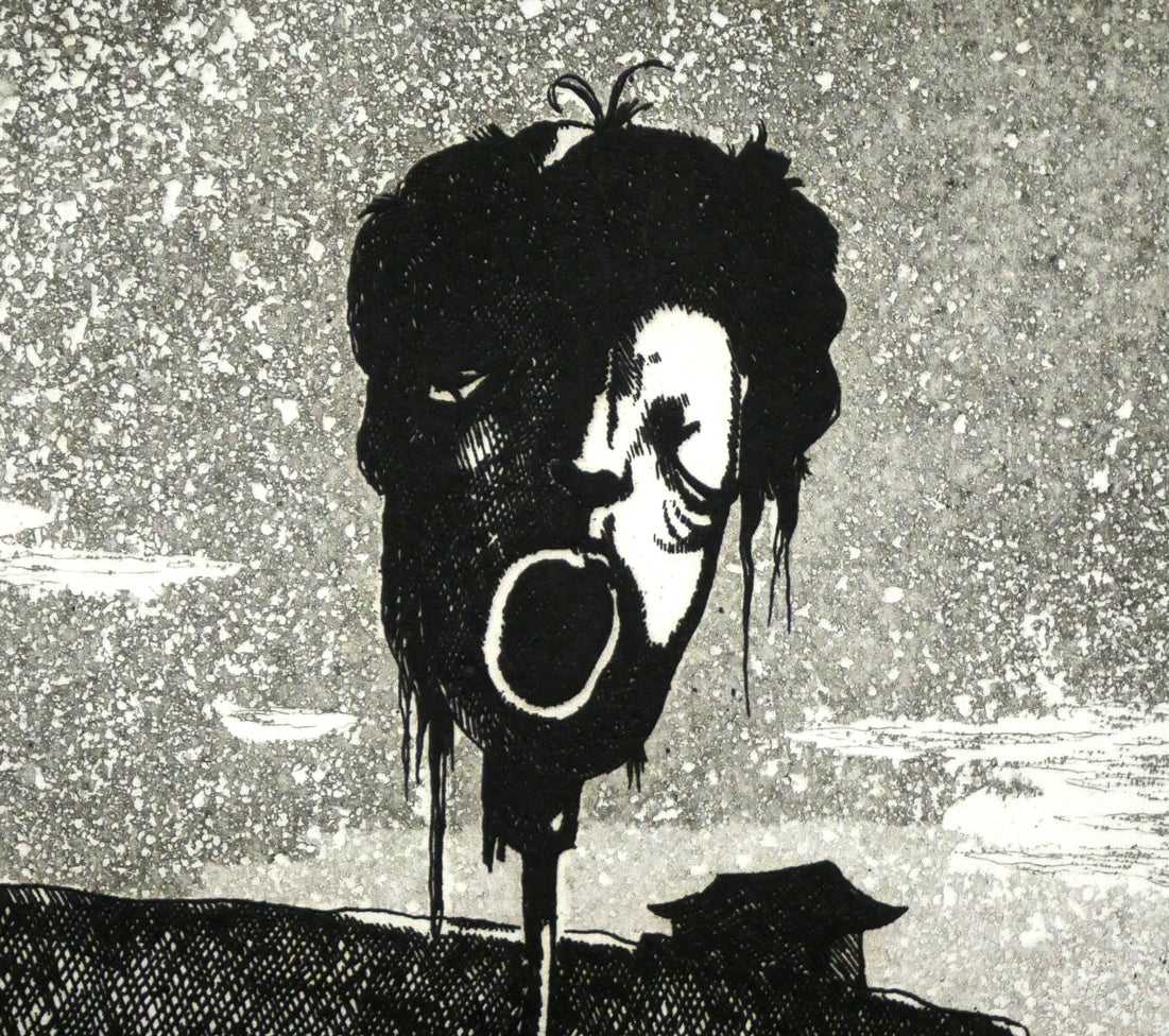 浜田知明「初年兵哀歌『頭』」エッチング・アクアチント(銅版画) 拡大画像2