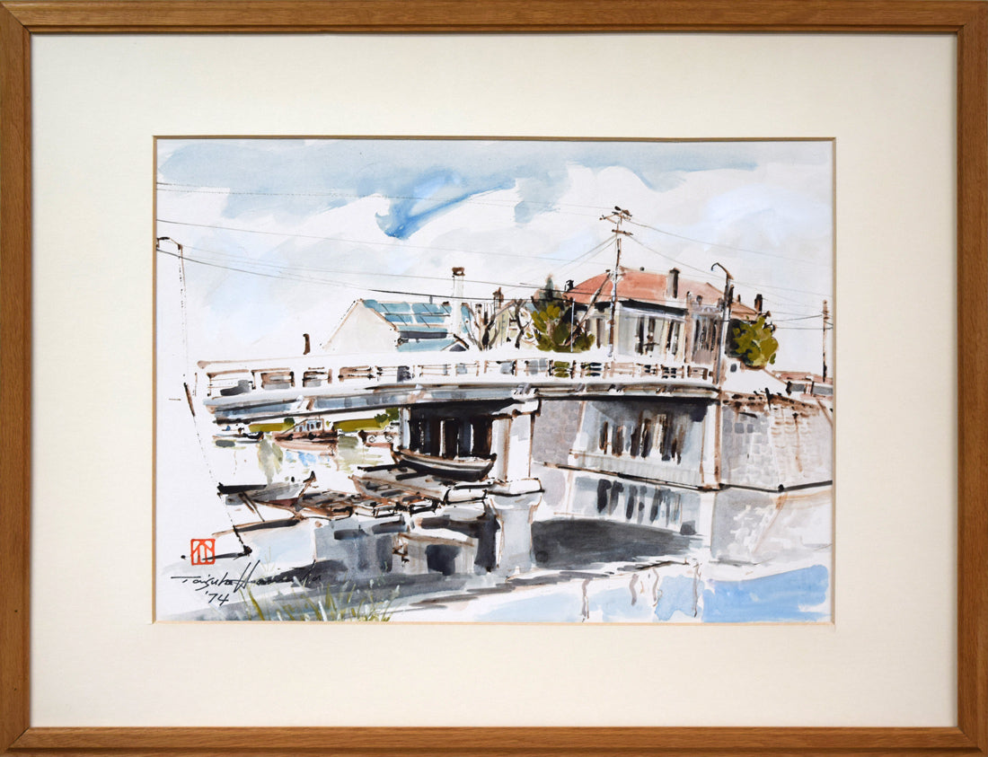 浜田泰介「Otaru(小樽)」水彩画・10号