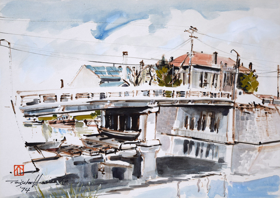 浜田泰介「Otaru(小樽)」水彩画・10号 作品全体拡大画像