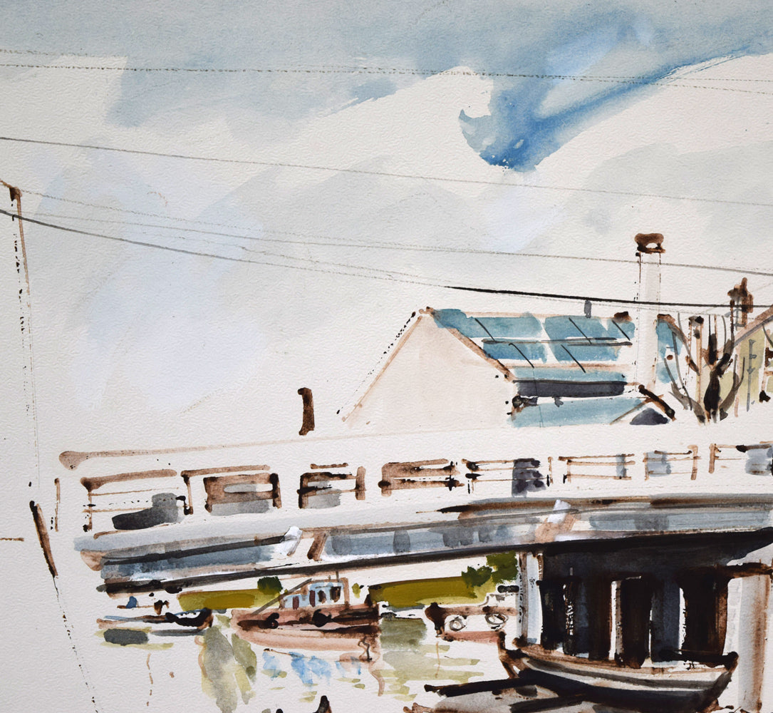 浜田泰介「Otaru(小樽)」水彩画・10号 拡大画像1