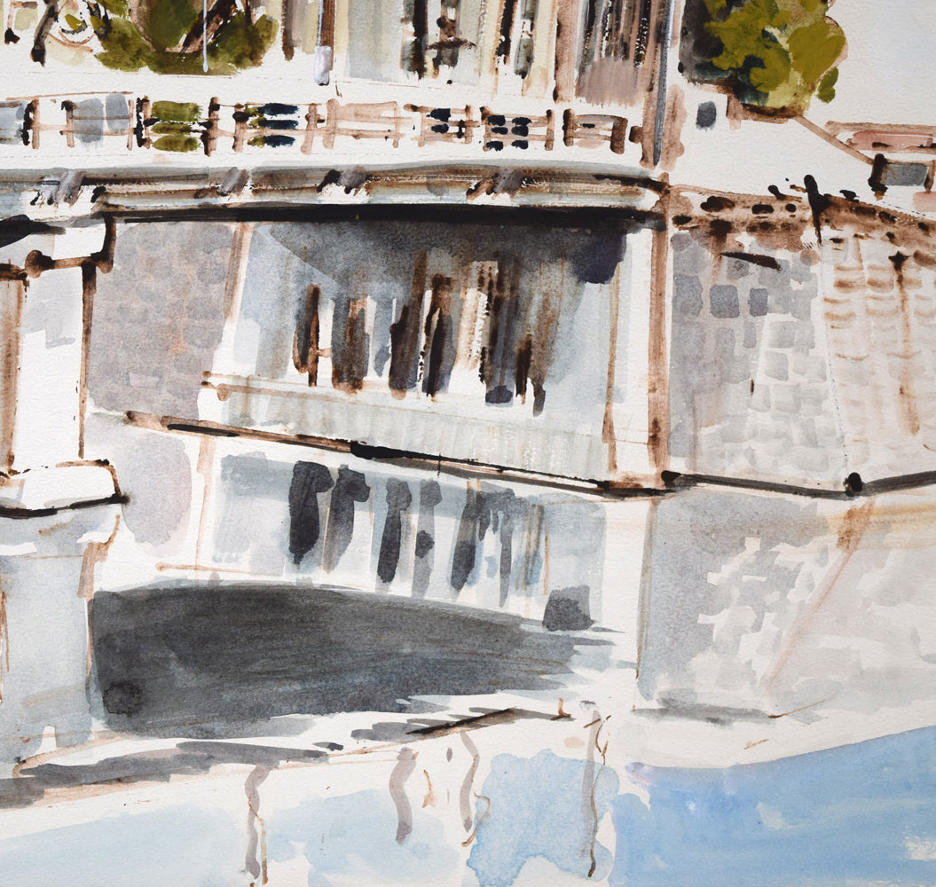 浜田泰介「Otaru(小樽)」水彩画・10号 拡大画像5