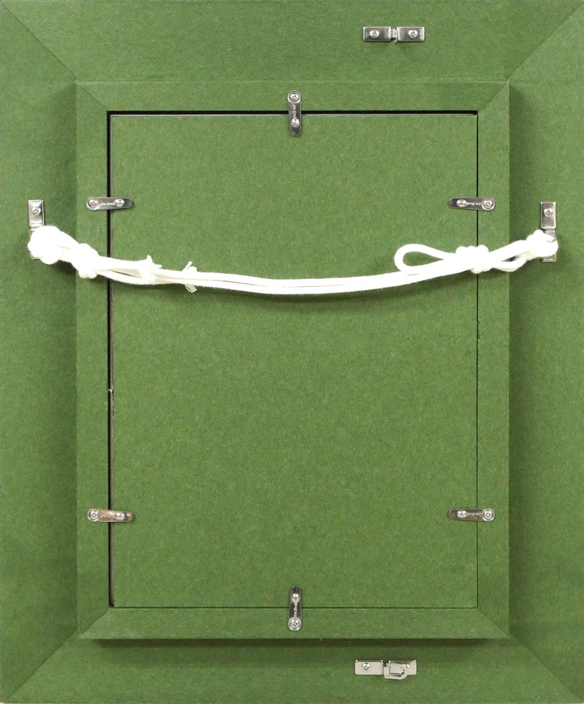 塙賢三「花束を持つ道化」油絵・SM 額縁裏側画像