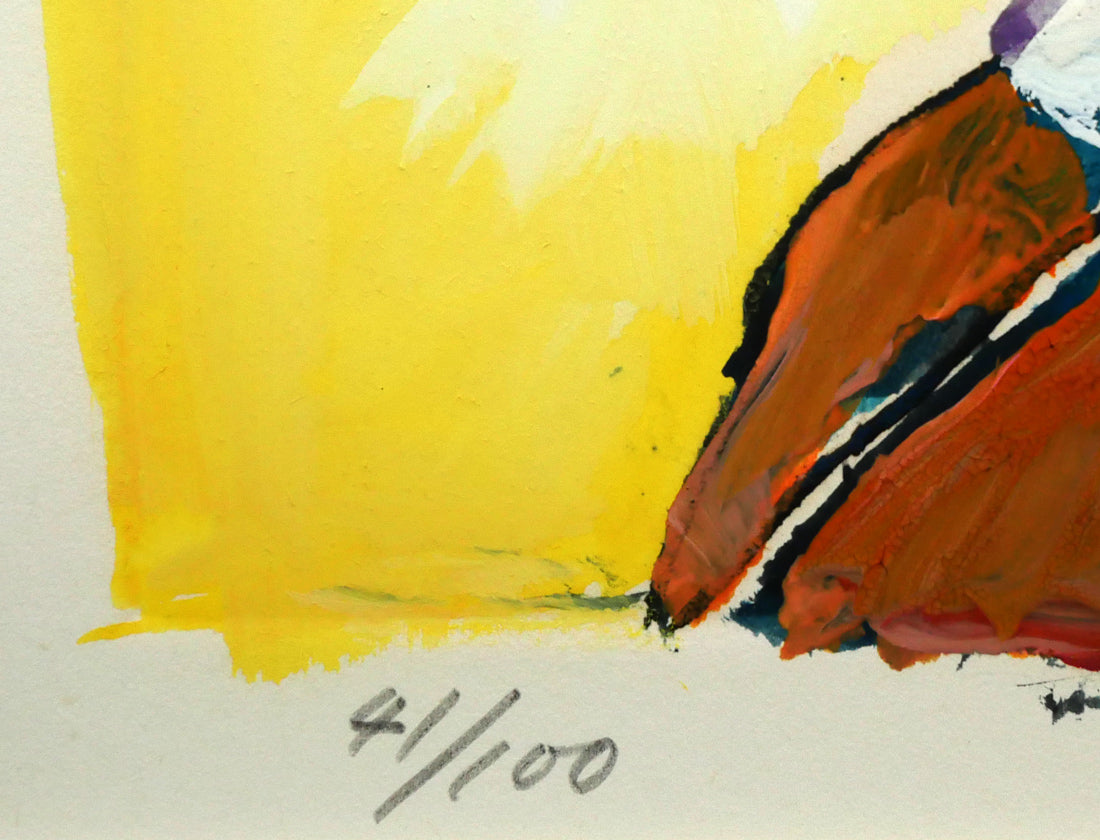 塙賢三「道化」銅版画に手彩色 限定番号(ed,41/100)