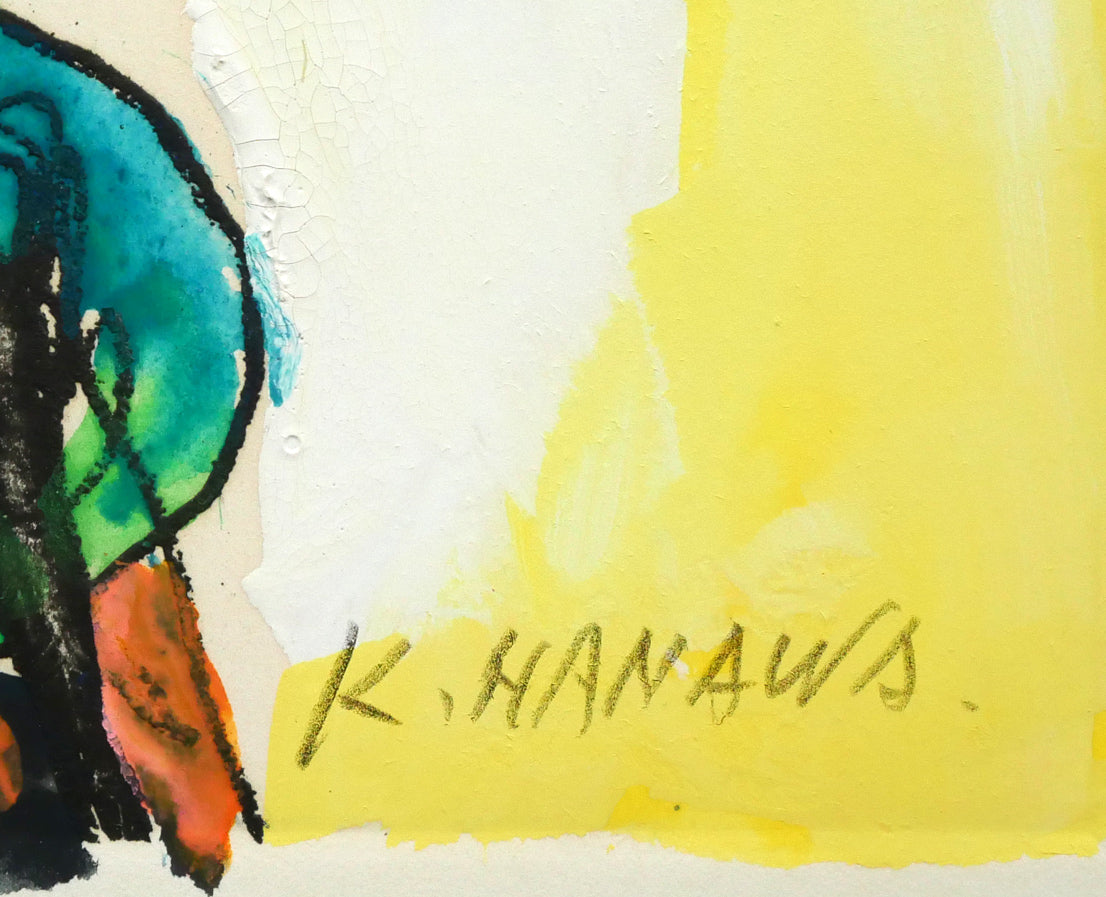 塙賢三「道化」銅版画に手彩色 サイン拡大画像