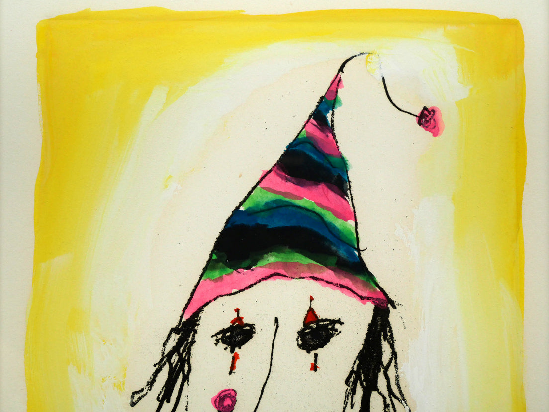 塙賢三「道化」銅版画に手彩色 拡大画像1