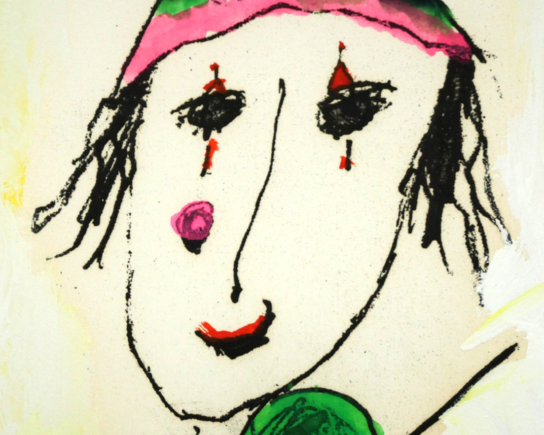 塙賢三「道化」銅版画に手彩色 拡大画像3