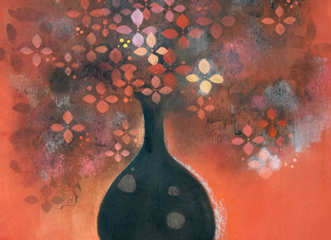 羽生輝「花」彩色画・8号 拡大画像3