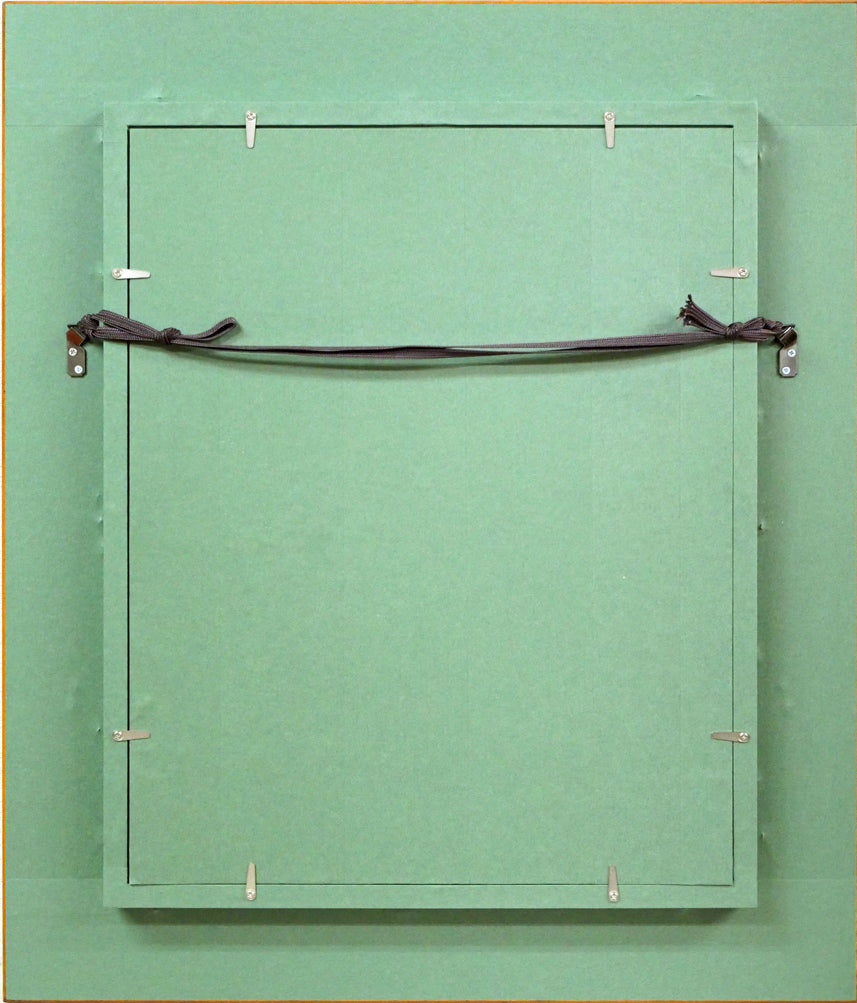 原田彰夫「こおろぎ橋(石川県・山中温泉)」油絵・F6号 額縁裏側画像