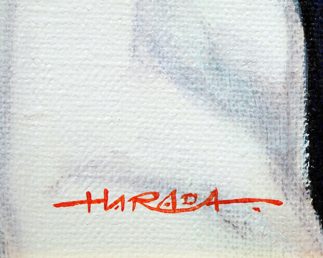 原田優「早春」油絵・F4号 サイン拡大画像