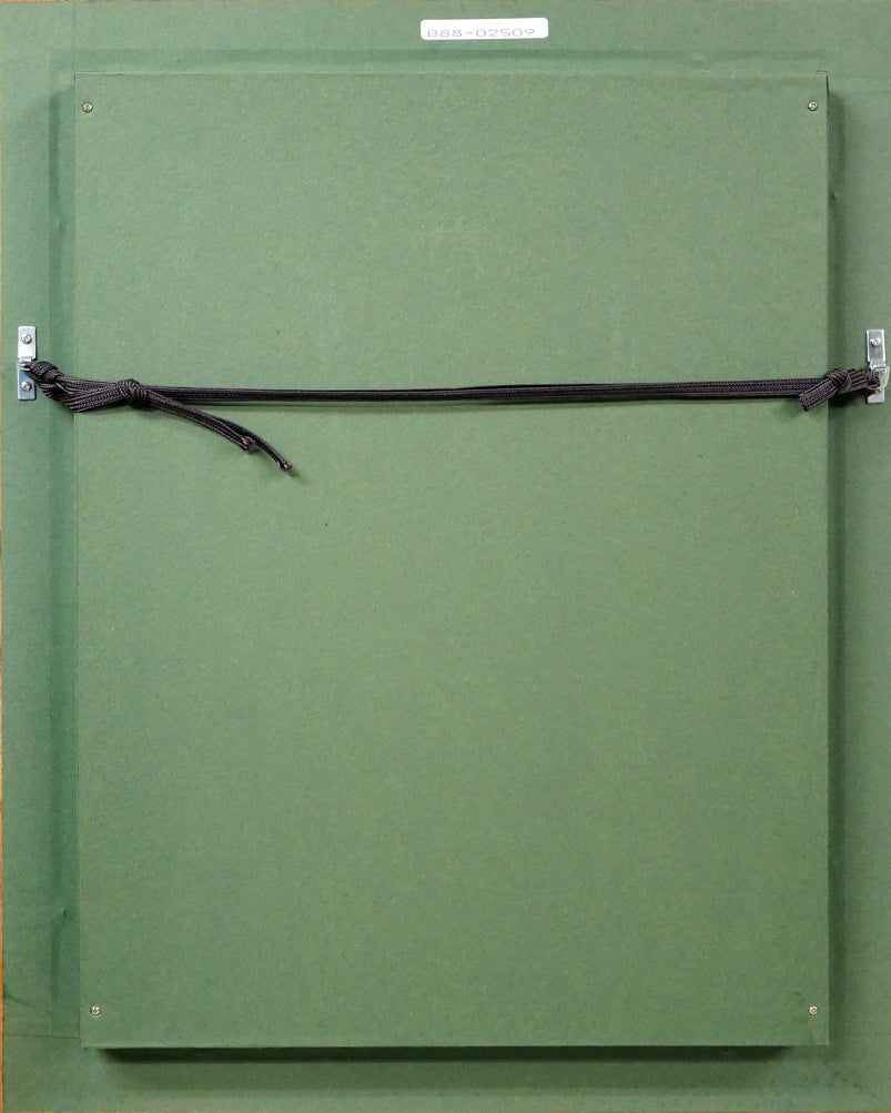 原田優「早春」油絵・F4号 額縁裏側画像