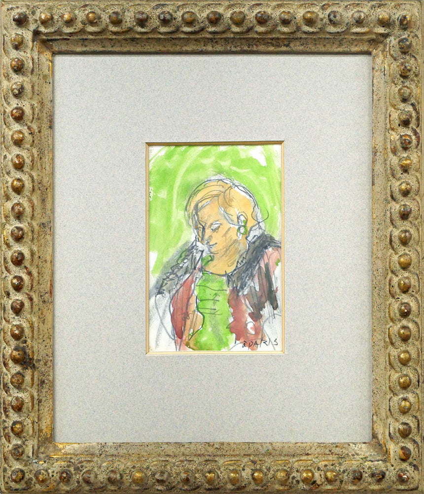 原精一「パリジェンヌ(PARIS)」水彩画デッサン