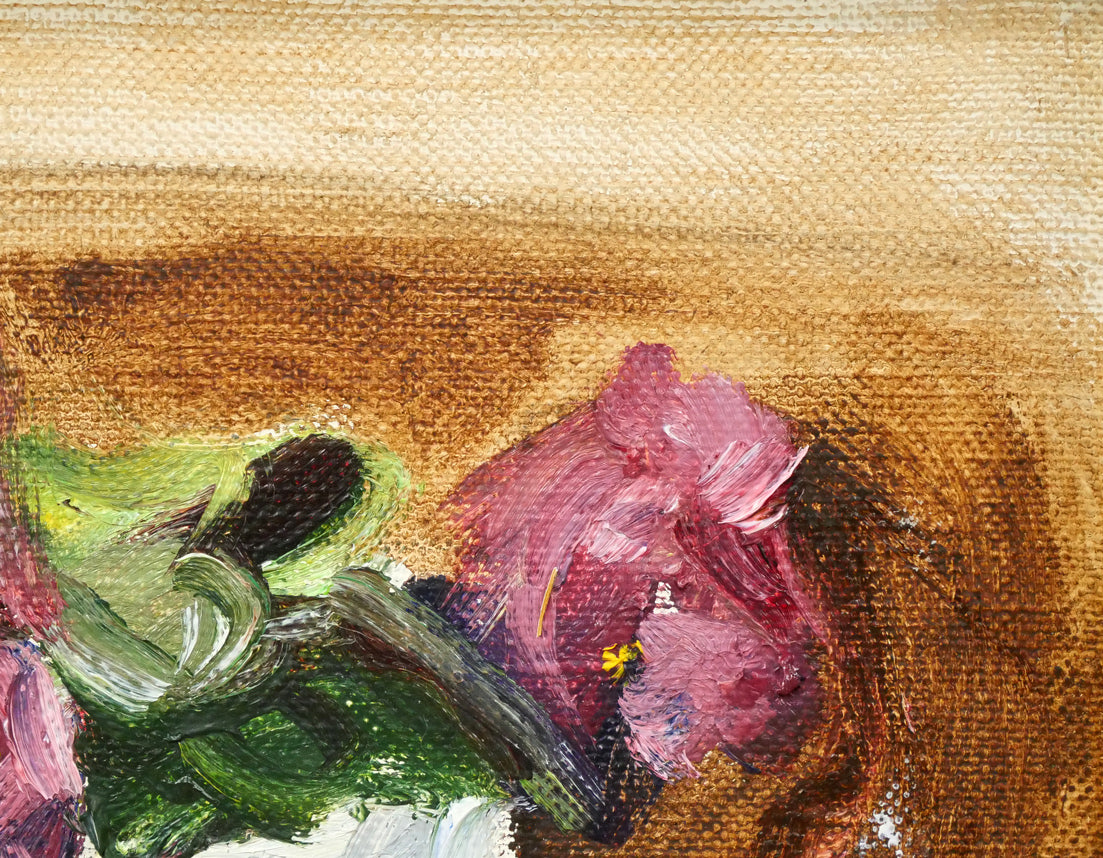 原精一「セントポオリヤ」油絵・SM 拡大画像3