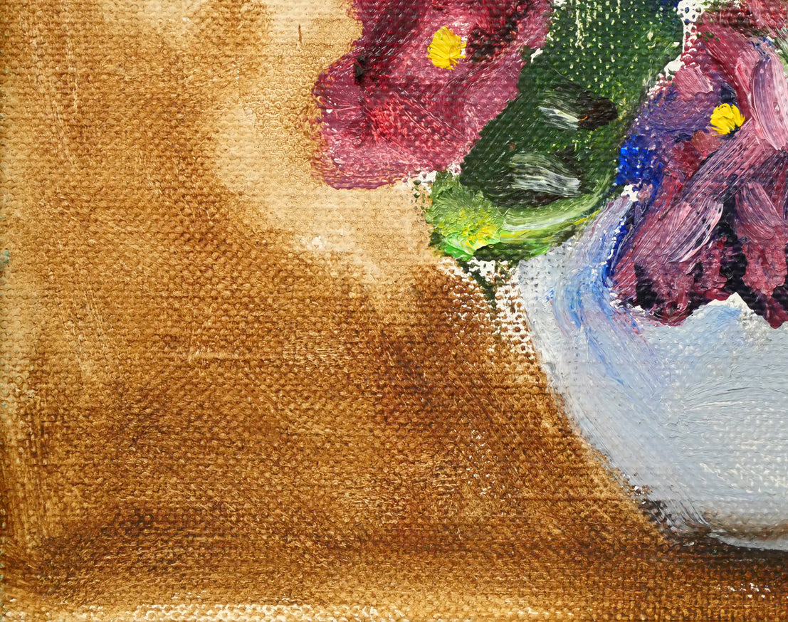 原精一「セントポオリヤ」油絵・SM 拡大画像4