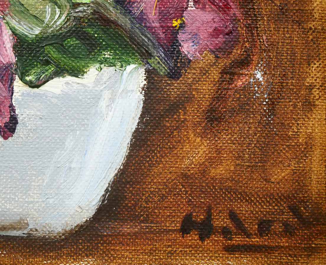 原精一「セントポオリヤ」油絵・SM 拡大画像5