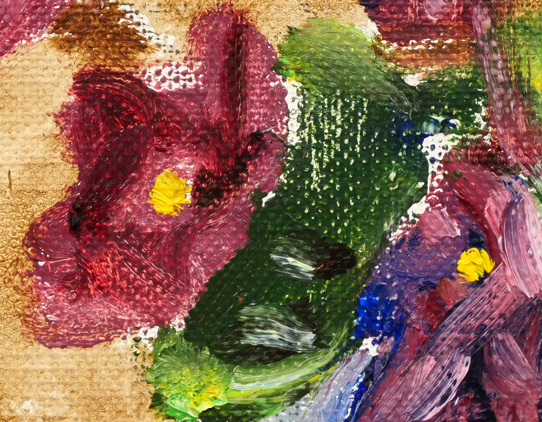 原精一「セントポオリヤ」油絵・SM 拡大画像2