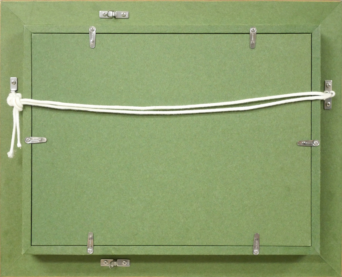 原精一「セントポオリヤ」油絵・SM 額縁裏側画像