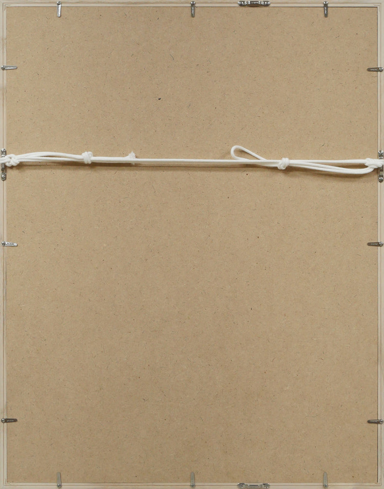 橋口五葉「髪梳ける女」木版画(雲母摺り) 額縁裏側画像