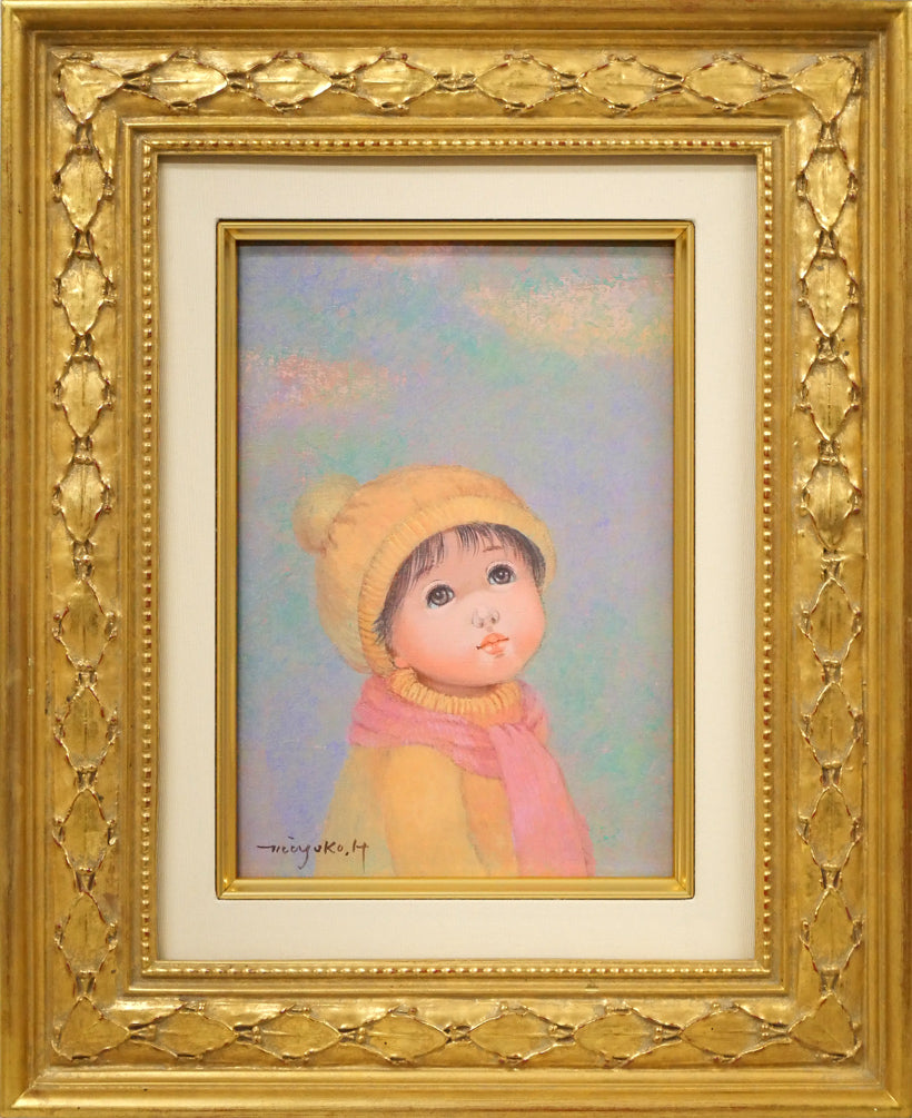 はしぐちみよこ(橋口美代子)「雲にのりたい」油絵・SM