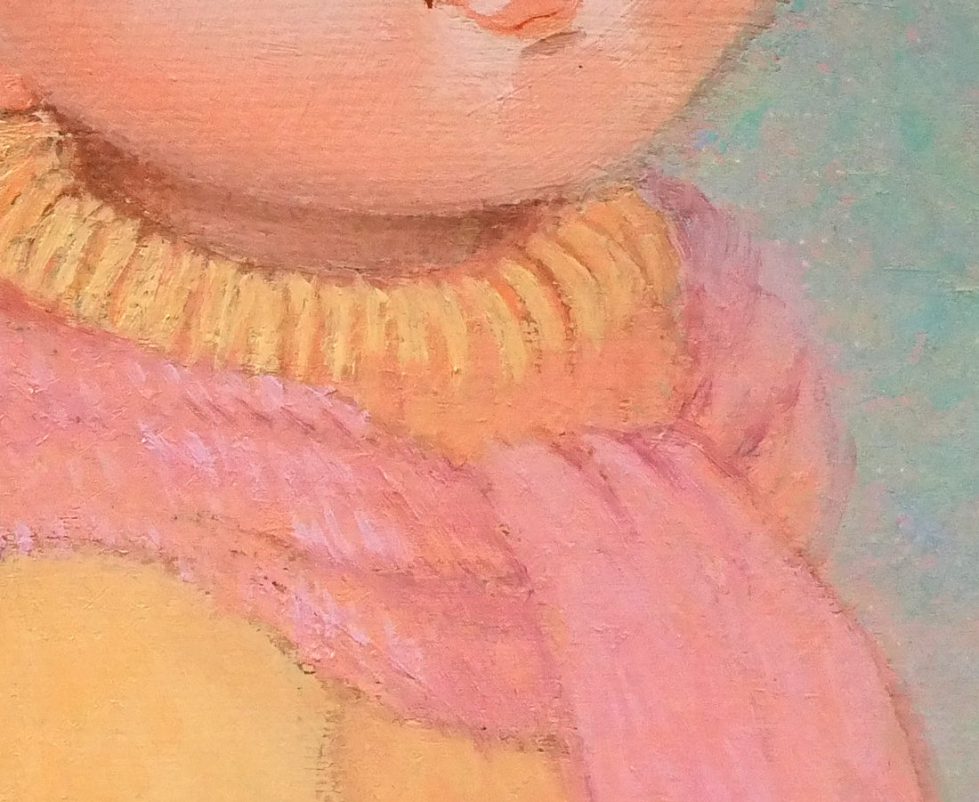 はしぐちみよこ(橋口美代子)「雲にのりたい」油絵・SM 拡大画像4