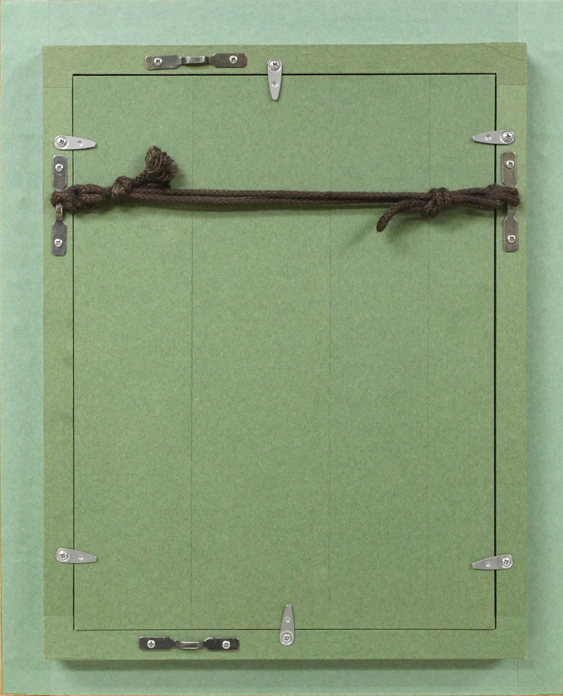 はしぐちみよこ(橋口美代子)「雲にのりたい」油絵・SM 額縁裏側画像