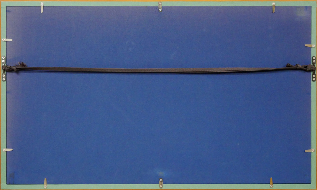 橋本宇外「聴雪」肉筆書額装 額縁裏側画像