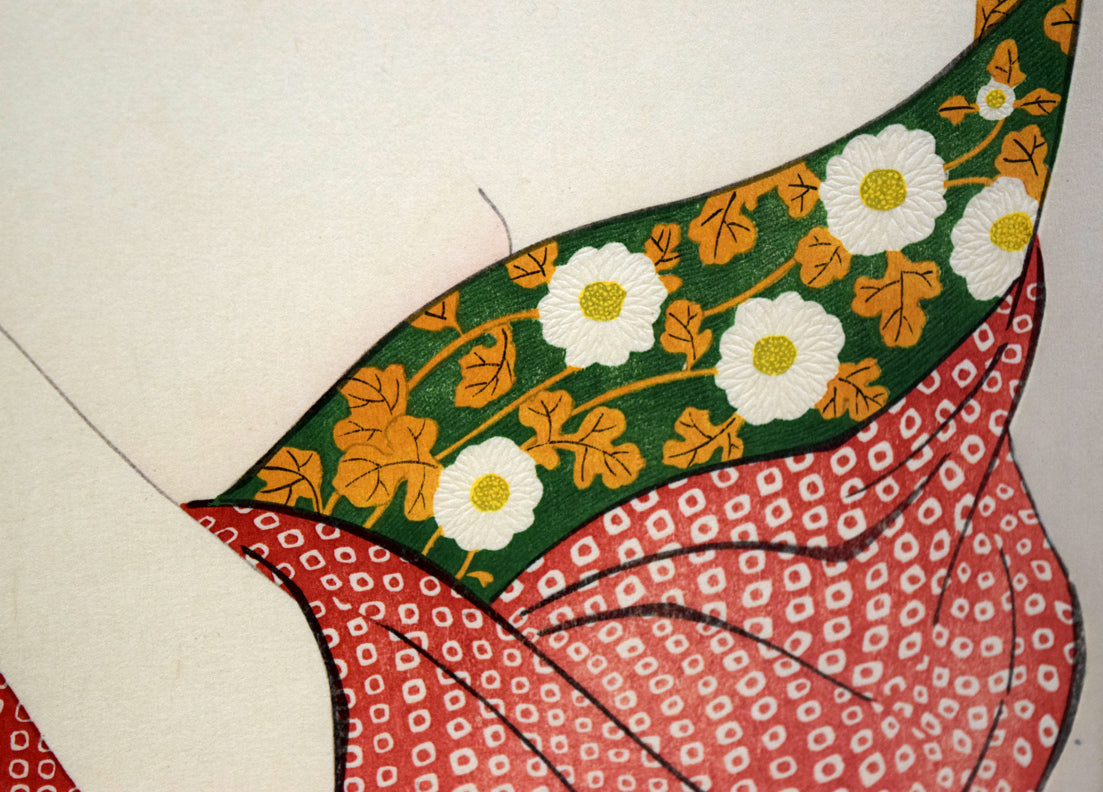 橋口五葉「化粧の女」木版画 拡大画像6