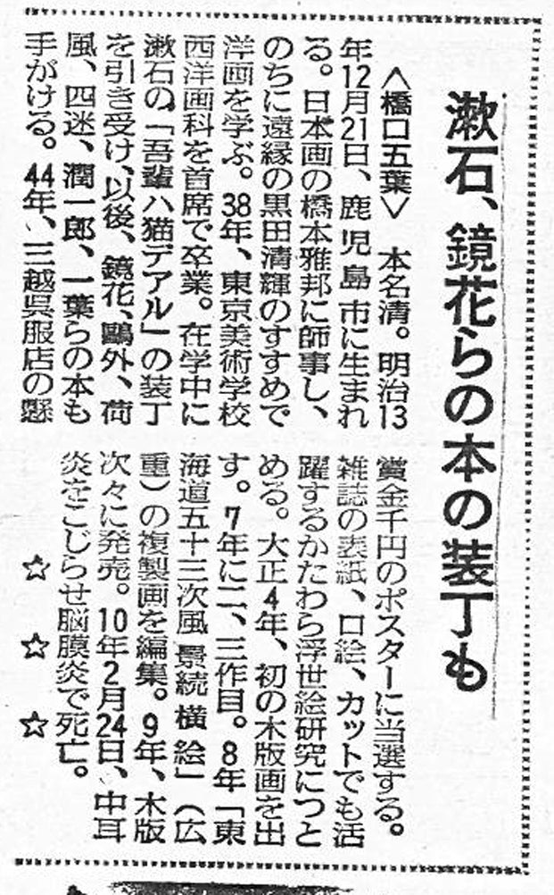 橋口五葉「化粧の女」木版画 新聞記事拡大画像5
