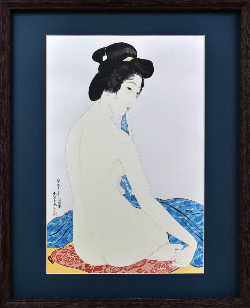 橋口五葉「浴後之女」木版画