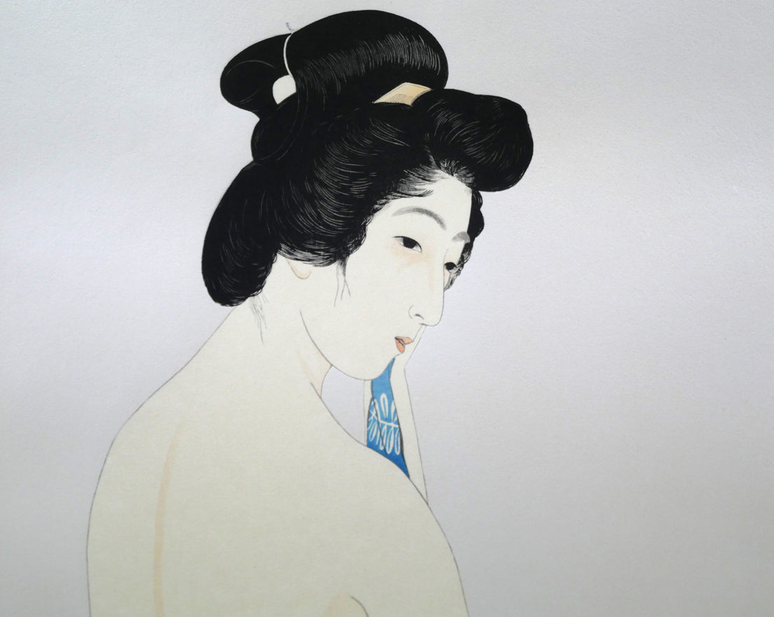 橋口五葉「浴後之女」木版画 拡大画像1