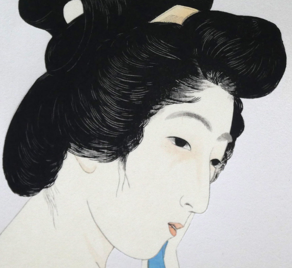 橋口五葉「浴後之女」木版画 拡大画像2