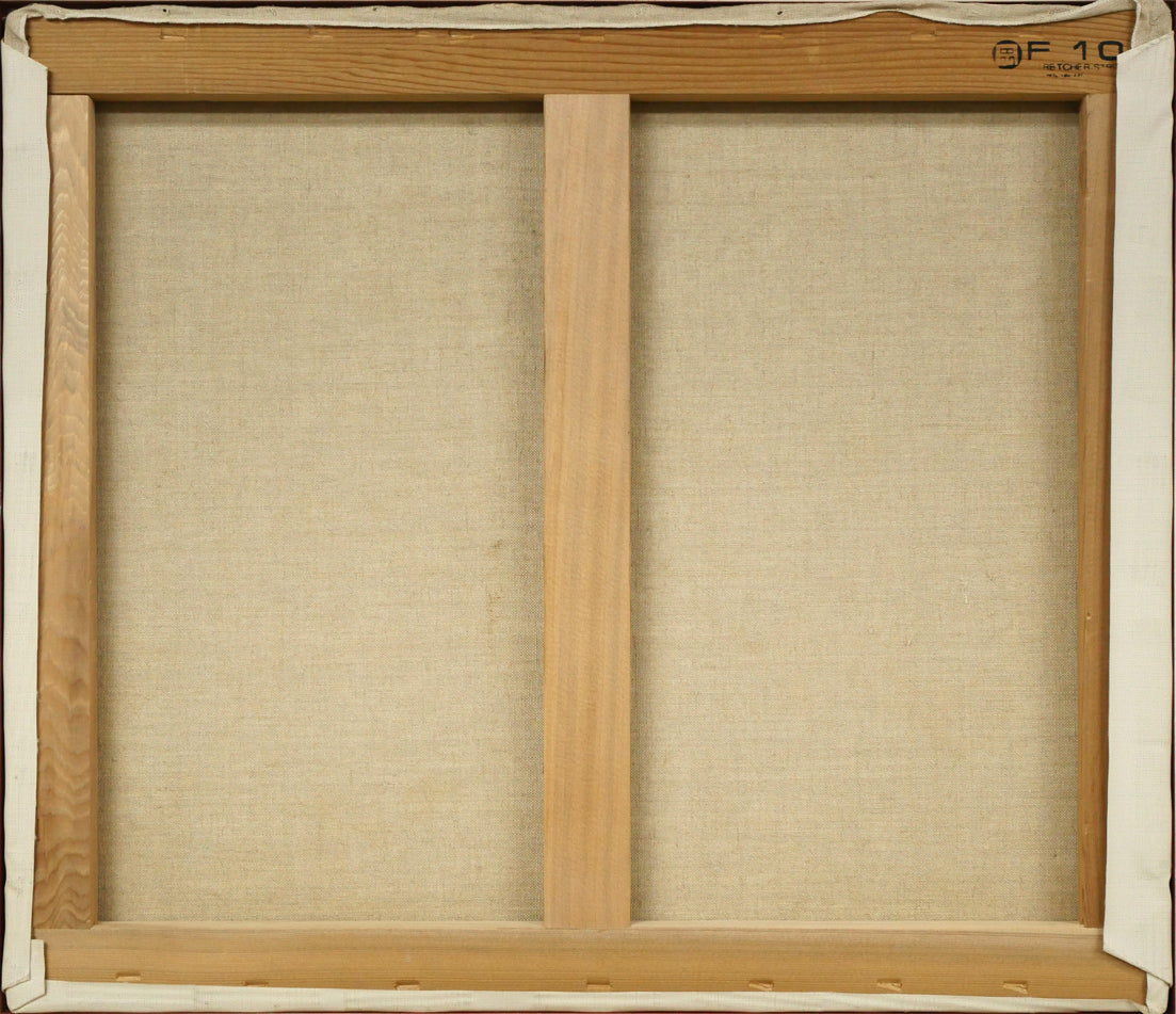 畠山哲雄「夕張冬景色」油絵・F10号 キャンバス裏側画像