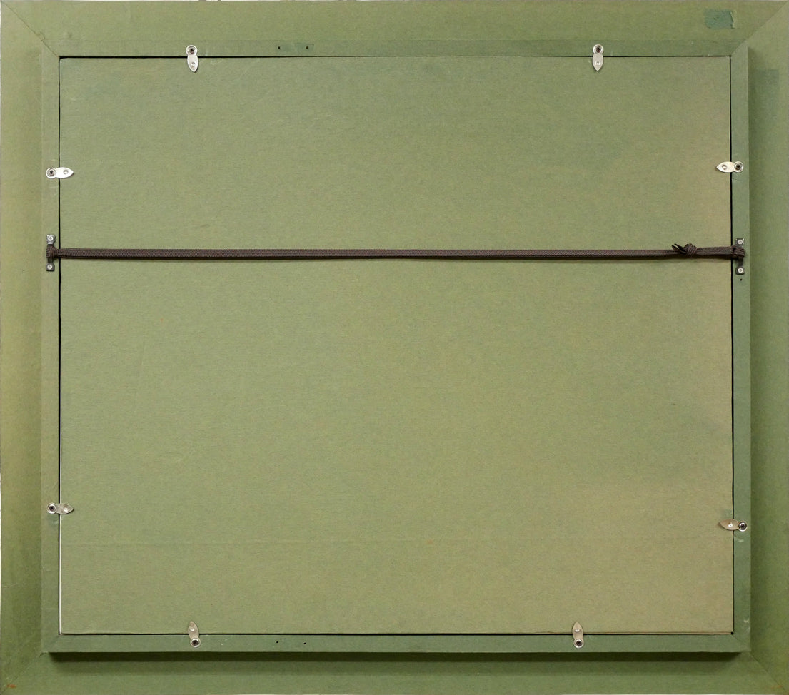 畠山哲雄「夕張冬景色」油絵・F10号 額縁裏側画像