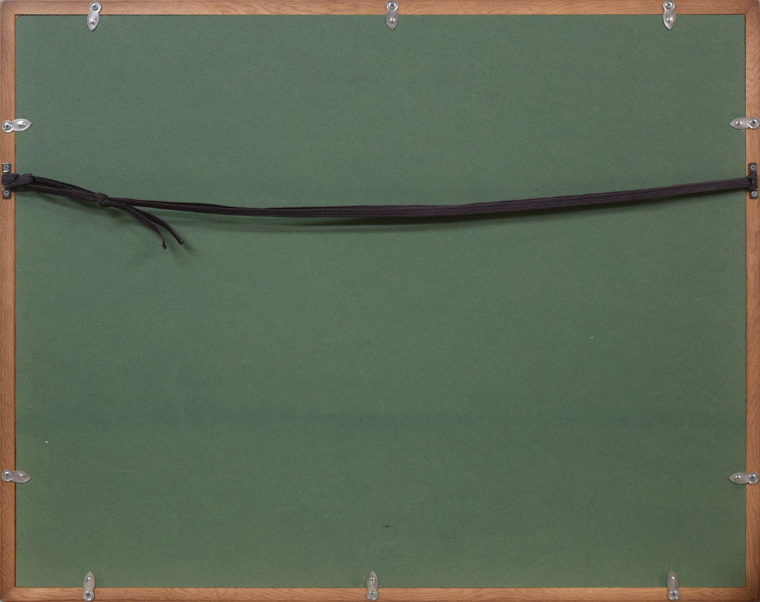 波多野清一「函館(ハリストス正教会)」水彩画・4号 額縁裏側画像