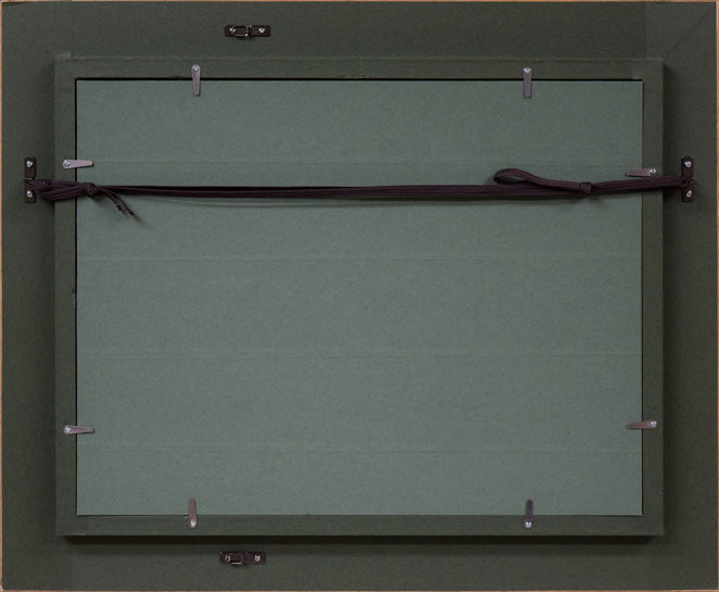 服部譲司「タマアジサイ」油絵・F4号 額縁裏側画像