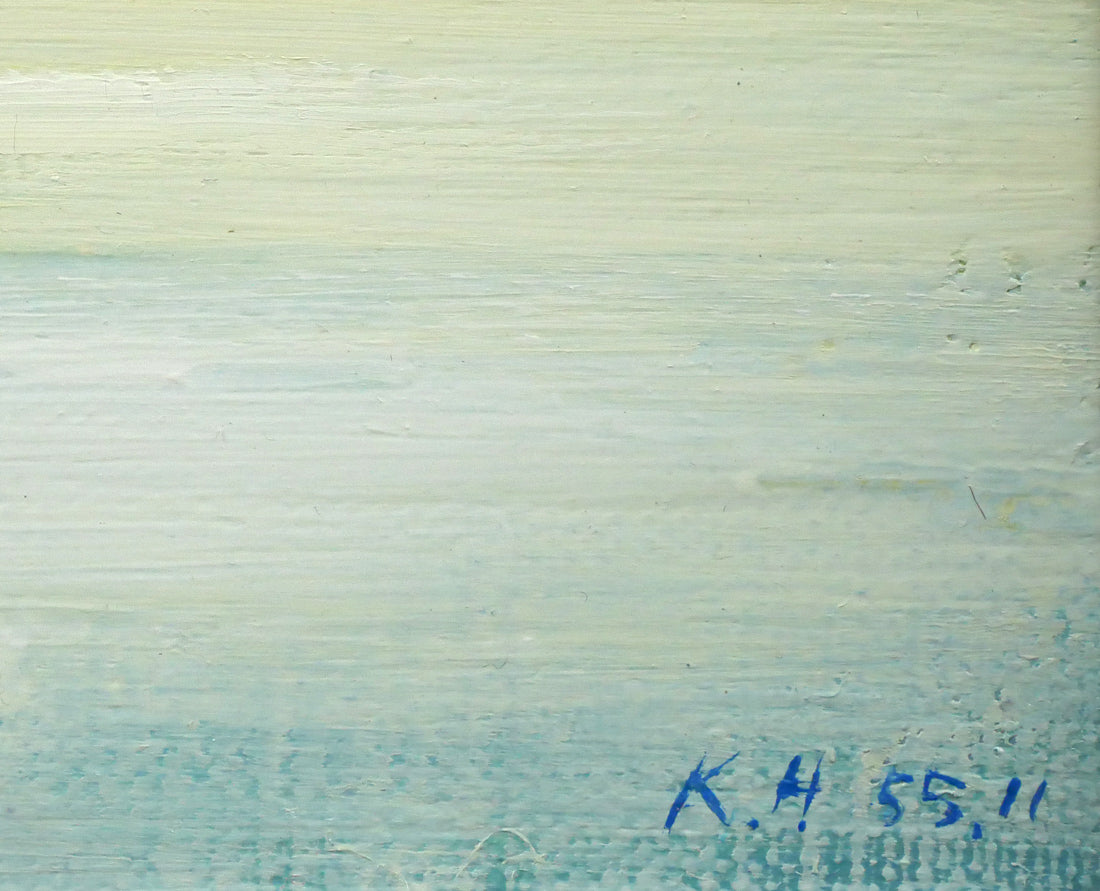 羽山雅愉「雪原風景」油絵・SM 羽山欣周サイン、年記(昭和55年11月作)