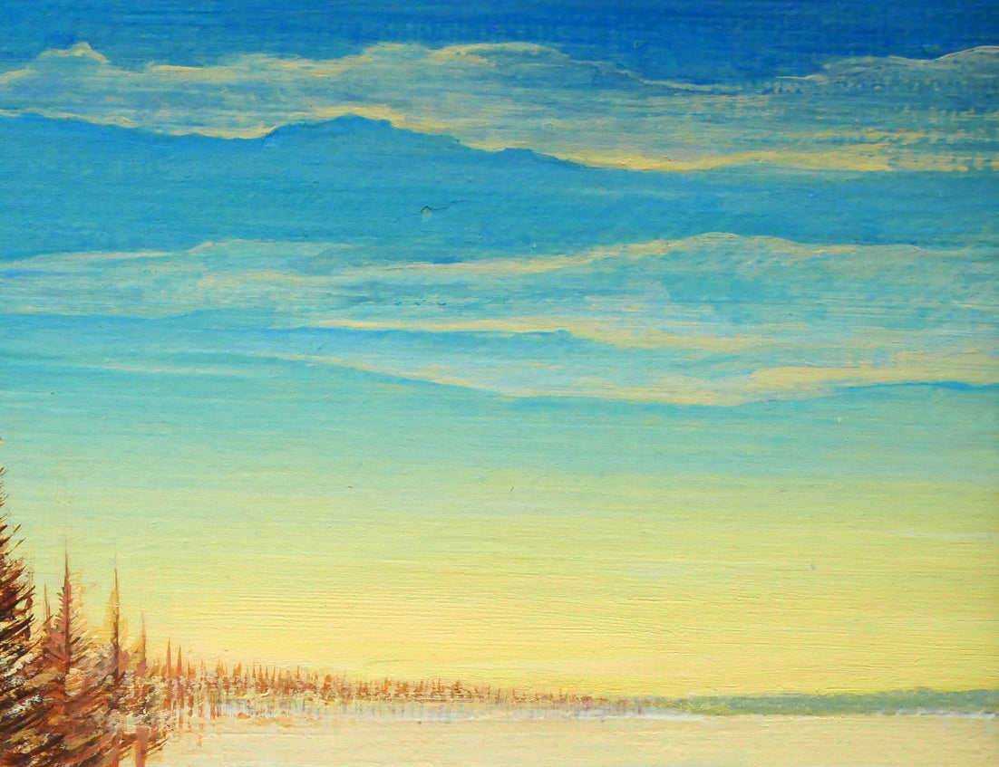 羽山雅愉「雪原風景」油絵・SM 拡大画像2