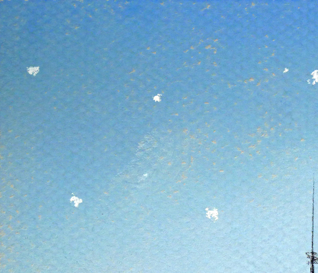 羽山雅愉「雪の夕(小樽)」パステル画 拡大画像1