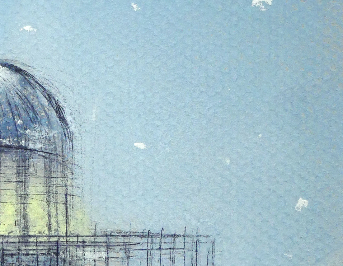 羽山雅愉「雪の夕(小樽)」パステル画 拡大画像4