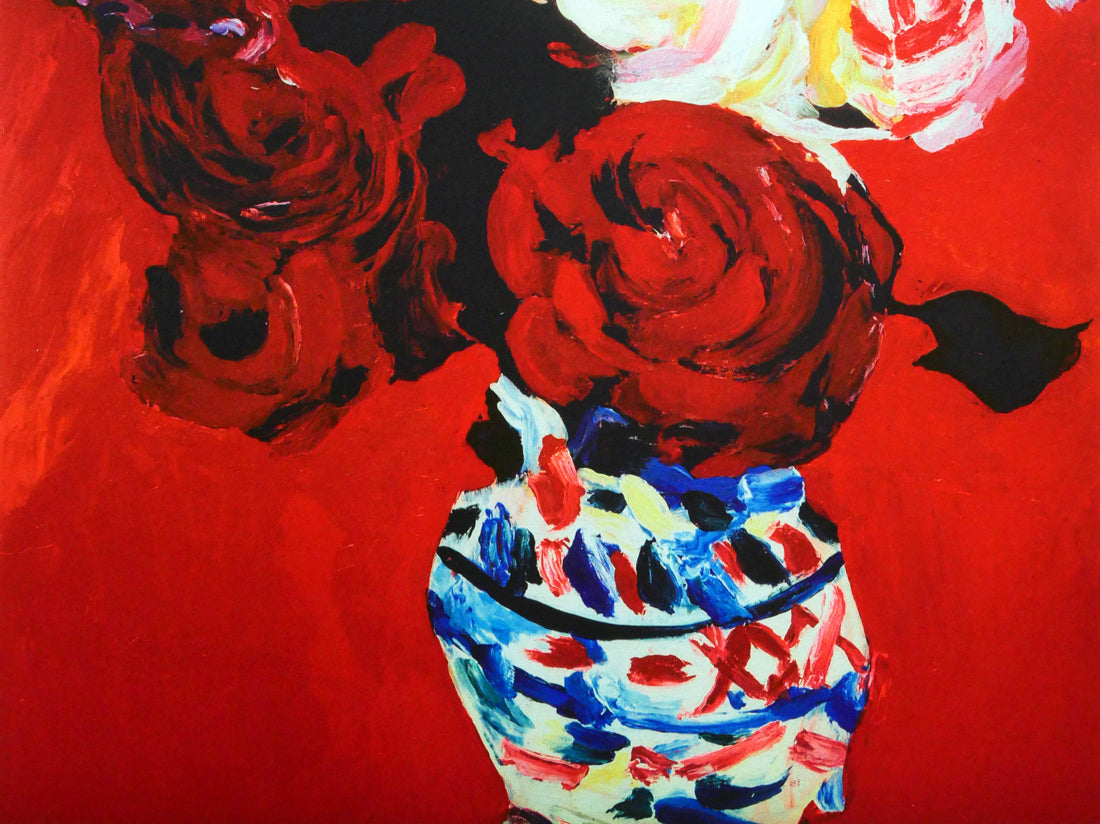 林武「薔薇」リトグラフ 拡大画像3