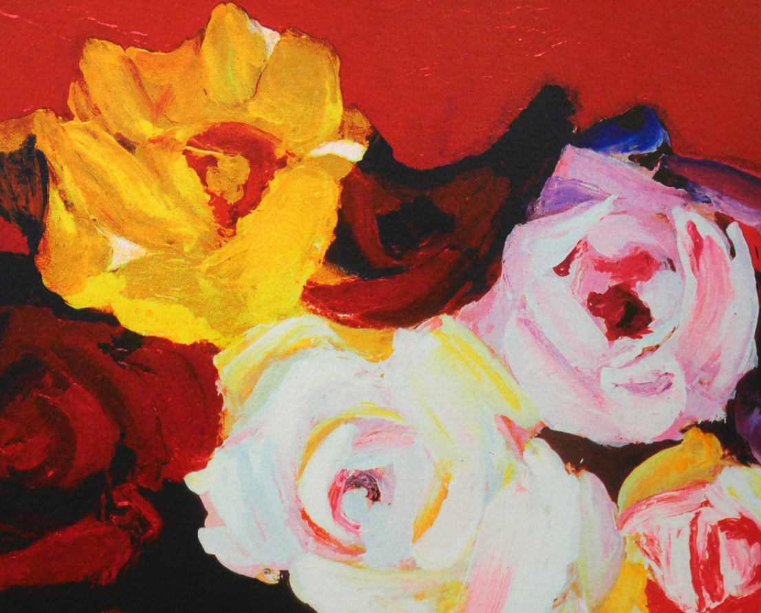 林武「薔薇」リトグラフ 拡大画像2