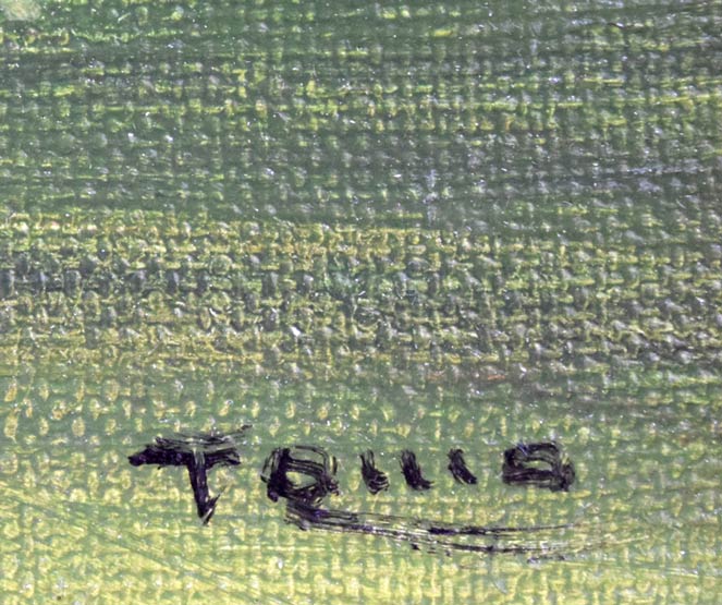 林朝路「スイス風景」油絵・P8号 サイン拡大画像