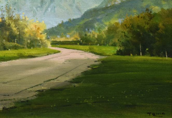 林朝路「スイス風景」油絵・P8号 拡大画像5