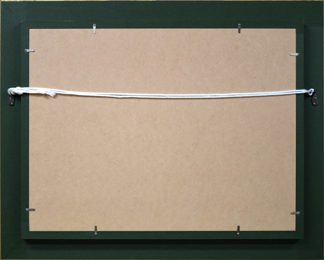 林朝路「スイス風景」油絵・P8号 額縁裏側画像