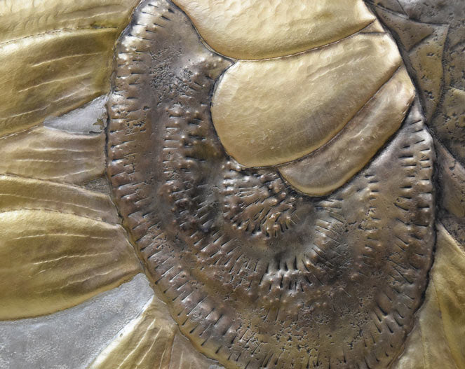 飛鷹岸男「ひまわり」金属工芸レリーフ額装 拡大画像3